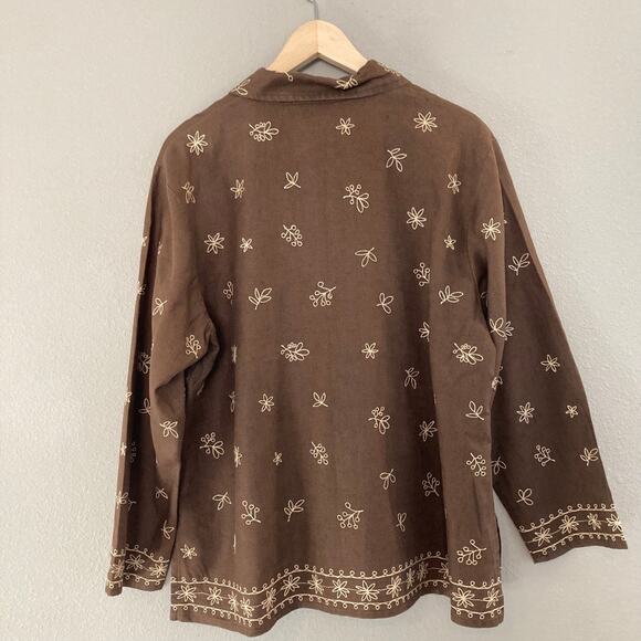 David Dart Collection Linen Buttoned Cardigan Tunic Top Jacket - S - Vintage - Picture 7 of 8